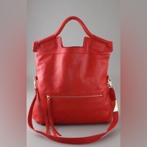 Foley + Corinna coral leather large cross body